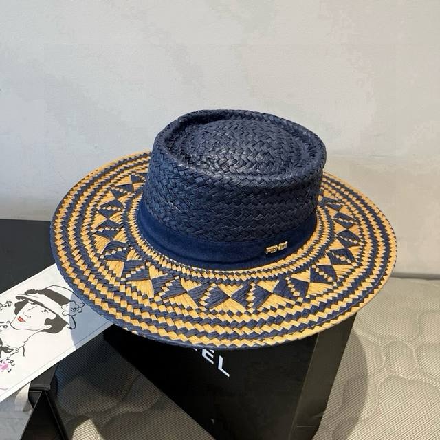 Fd Fendi raffia sun hat, sun hat, beach hat, head circumference 57cm DDD