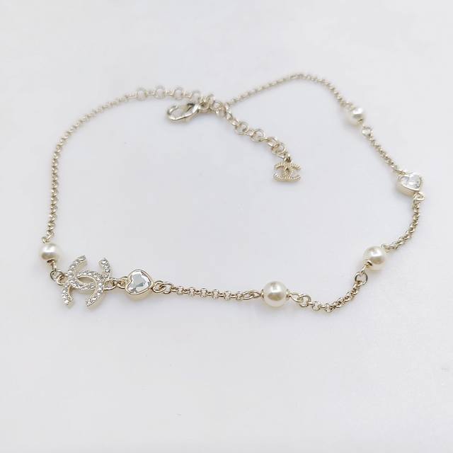Ch*Nel latest light gold chain heart necklace consistent Zp brass material DDD