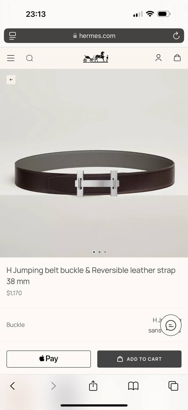 H Jumping features premium hardware paired with imported Cumulonimbus Gray Togo