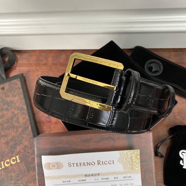 Steve ~ Fenlawich counter same new men's belt imported first-layer cowhide croco