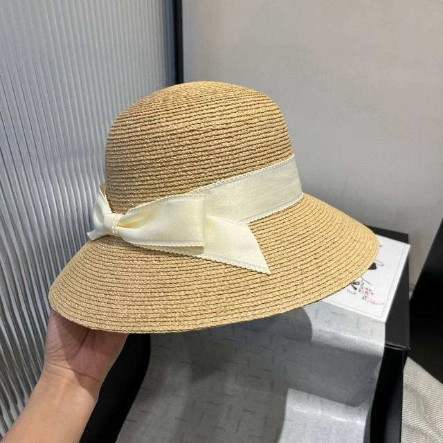 Miumiu Miu Miu raffia basin hat, high-end custom basin hat, head circumference 5