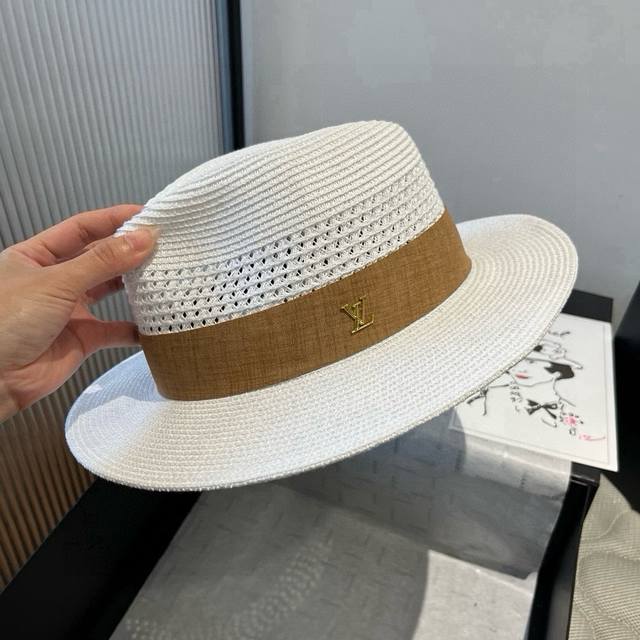 Lv Louis Vuitton new straw hat, Taiwan PP straw hat, high-end custom made. Head