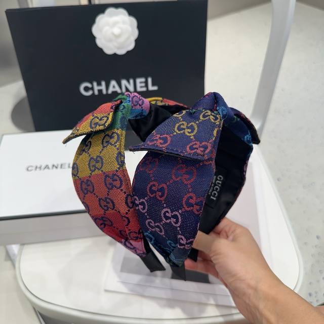 comes with packaging Gucci Gg letter headband, new rainbow color! Fashionable a