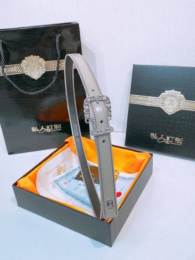 Blank women's belt zipper belt, double-sided top layer cowhide, this belt is sim