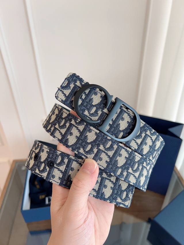 Dior Dior enhanced version of the original French leather, Oblique blue cloth bl