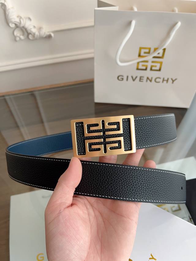Givenchy top-tier product, width 3.8cm double-sided top-grain Togo lychee patte