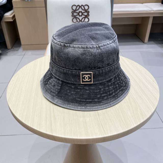 Chanel Chanel autumn washed gradient denim fisherman hat men and women Japanese