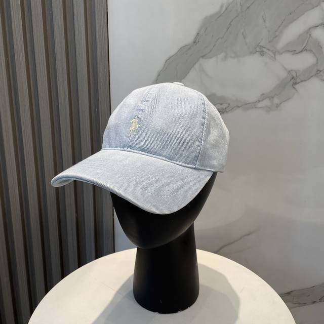 Paul Polo classic embroidered denim baseball cap, sun hat, 4D embroidery, finel