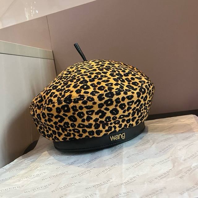 Dawang's new leopard print beret, head circumference 57cm DDD