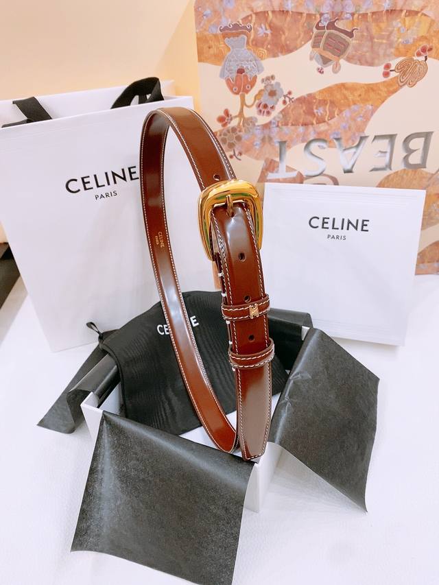 Celine Arc de Triomphe new pin buckle belt Super simple and elegant belt 2.5 bou