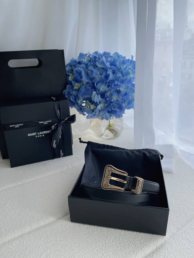 Saint Laurent Y~Sl Saint Laurent women's belt imported calfskin, every stitch an