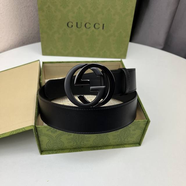 GU, CCI top quality classic unisex belt, double-sided original calfskin leather,