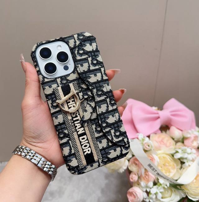 Iphone16 model has been updated Dior embroidered fabric embroidered card holder