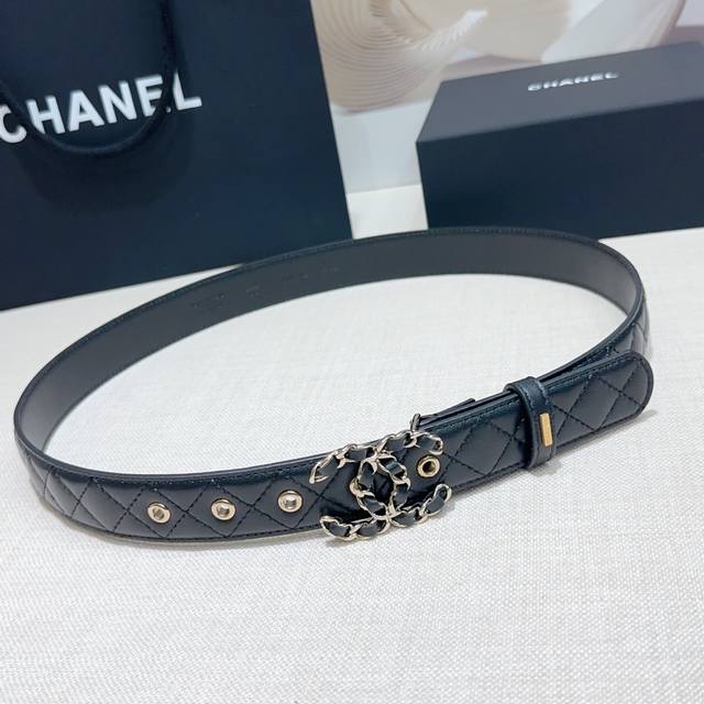 3.0Cm Chanel belt, double-sided top layer sheepskin, length: 75.80.85.90.95.100