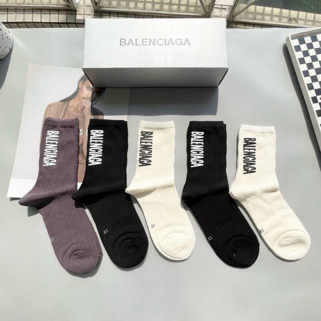 Comes with a box of five pairs of Balenciaga high-quality, stunning socks from