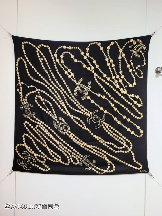 Rcc2556 Double-sided same color 140X140Cm 70% cashmere 30% silk Chanel DDD