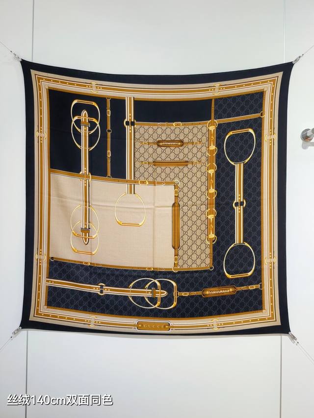 Rgc2516 Double-sided same color 140X140Cm 70% cashmere 30% silk Gucci DDD