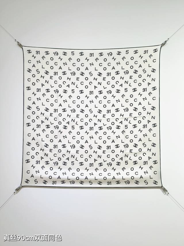 Scc2515 18 Momme Double-sided 90X90Cm Twill Silk Chanel DDD