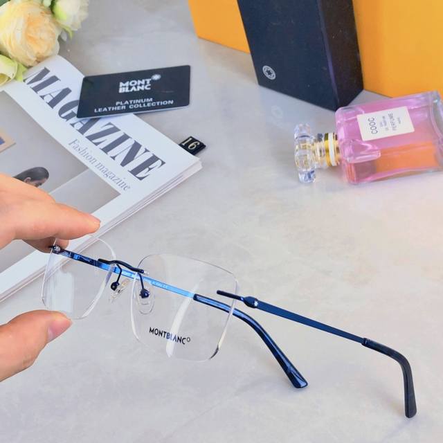 Montblan* Unisex Business Face-Slimming Frameless Myopia Optical Spectacles Fram