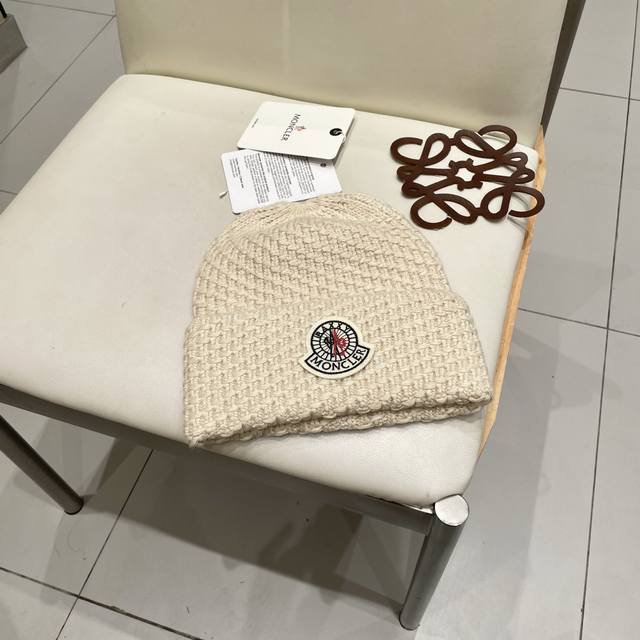 Moncler's official hot-selling model, 70% wool 30% rabbit fur knitted beanie, fa
