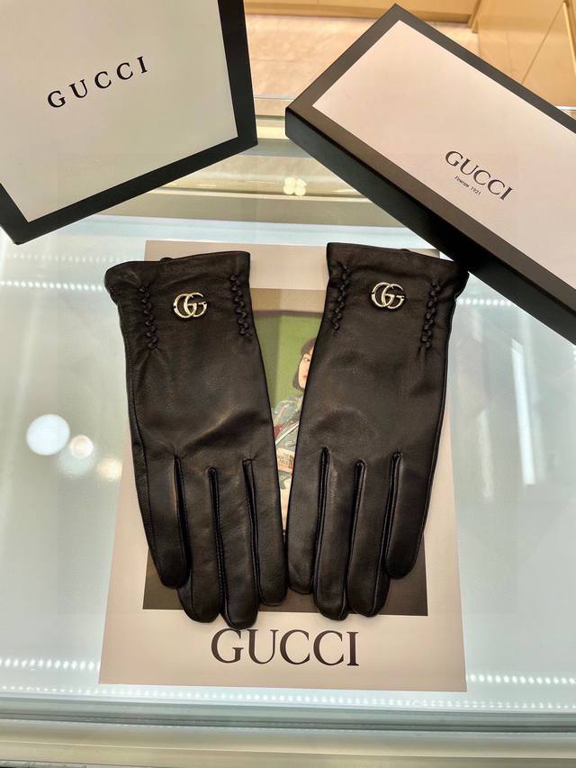 Special Gucci autumn and winter women's gloves domestic first-class sheepskin le