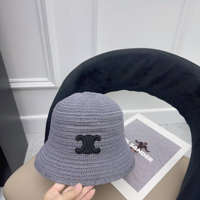 Celine new knitted hat all-match small basin hat foldable concave shape DDD