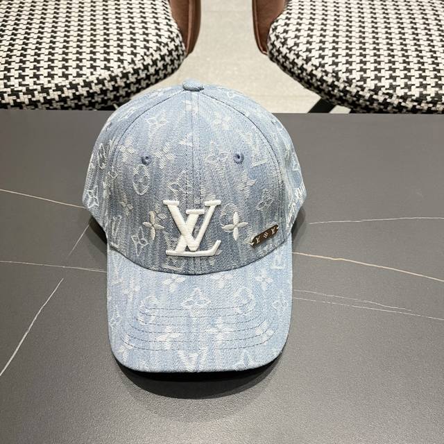 Louis Vuitton Lv2025 new denim old flower sun visor baseball cap DDD