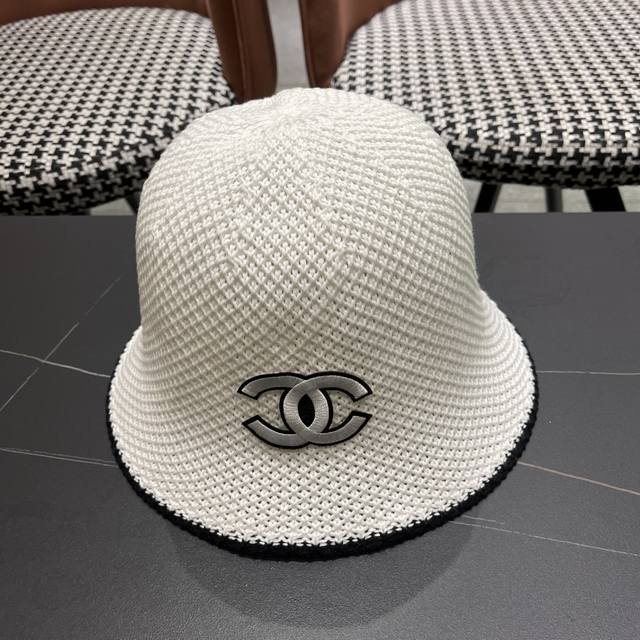 Chanel Chanel 2025 new women's spring and summer simple bucket hat hollow breat