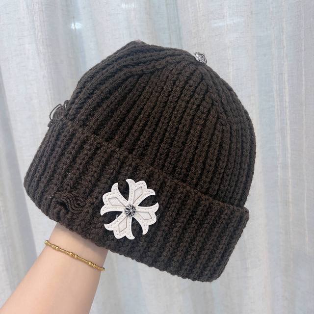 Running volume Autumn and winter new Chrome Hearts knitted hat The hole design d