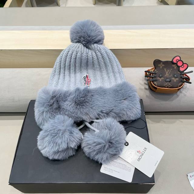 Moncler autumn and winter new velvet and thickened earmuffs hat for outdoor cycl
