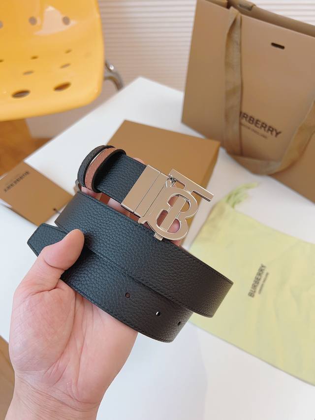 Burberry width 34mm authentic size counter boutique buckle, vacuum plating, fine