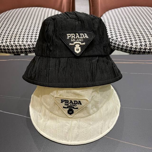 Prada Prada 2025 latest sunshade bucket hat, daily style super easy to match DDD