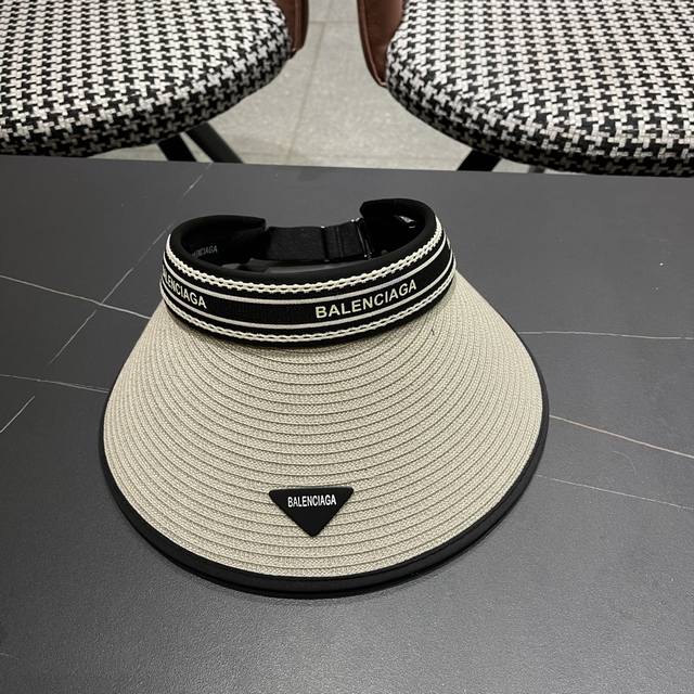 Balenciaga Paris family 2025 new sun hat women's anti-ultraviolet shrinking grid