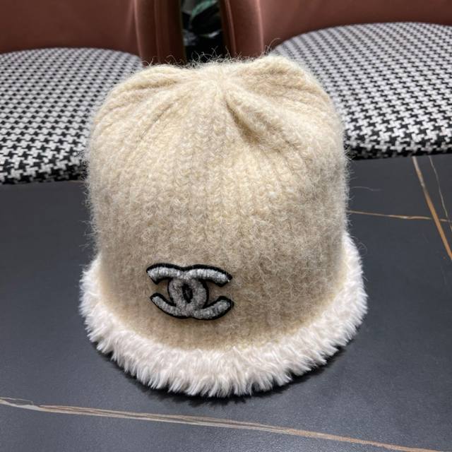 Chanel Chanel 2025 winter knitted wool bucket hat women's autumn and winter warm