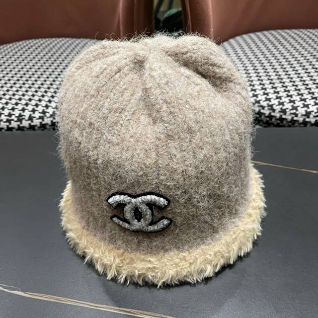Chanel Chanel 2025 winter knitted wool bucket hat women's autumn and winter warm