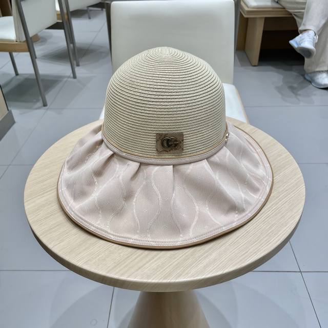 Gucci summer sun protection sun hat all-match large brim hollow travel fashion s
