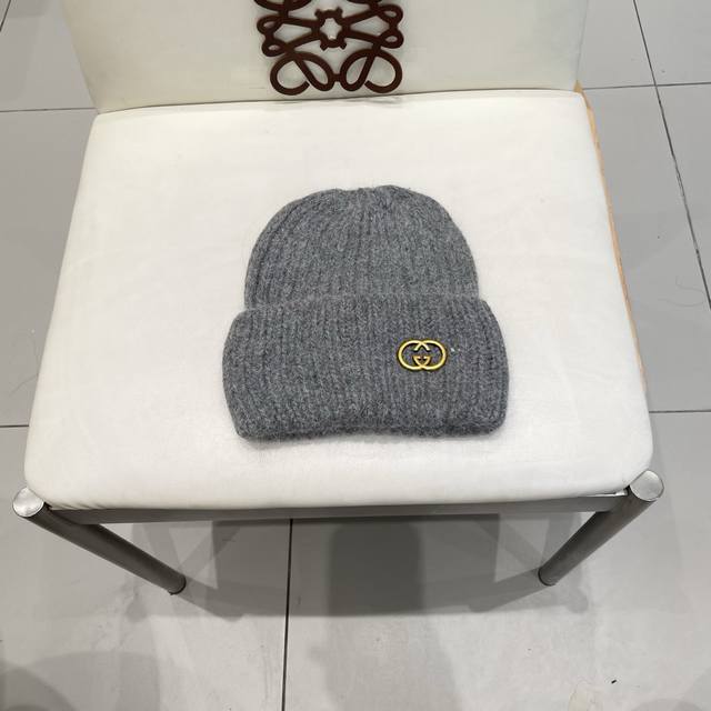 Gucci rabbit fur wool hat women's autumn and winter Korean large head circumfere