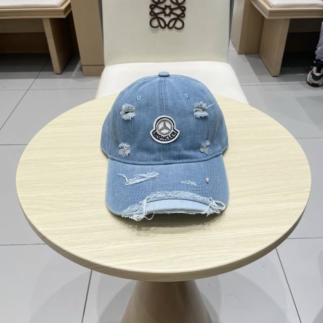 Moncler's new denim baseball cap, a fashionable streetwear item with a great st