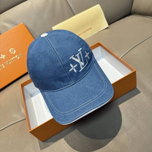comes with a box bag, Lv Louis Vuitton new original baseball cap, Lv embroidery