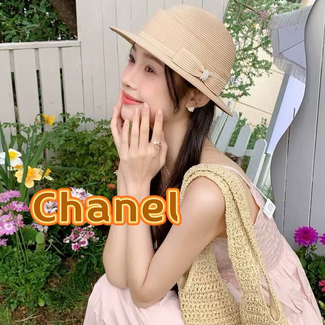 Chanel Chanel 2025 French flat-brimmed fisherman hat women's summer sun protecti