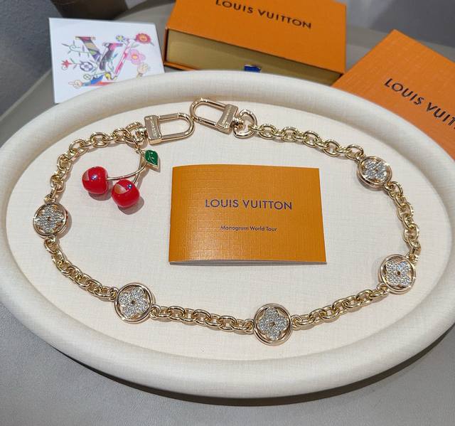 Lv x Tm Cherry Bag Chain Original Lv Keychain Bag Charm Louis Vuitton Cherry Key