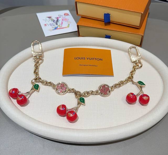 Lv x Tm Cherry Bag Chain Original Lv Keychain Bag Charm Louis Vuitton Cherry Key