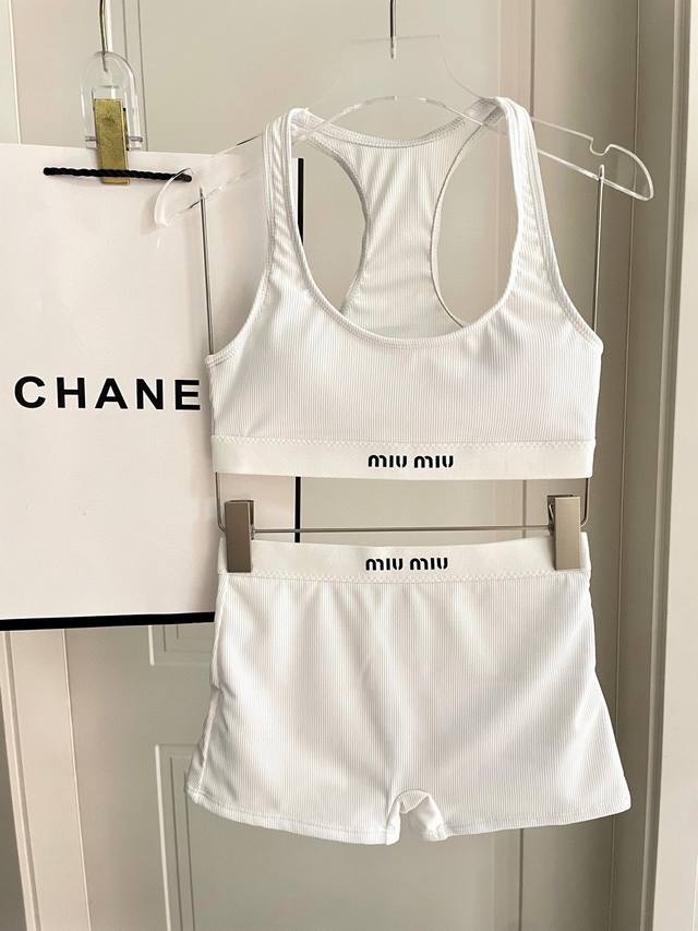 Miumiu's new, elegant, two-piece swimsuit is pad-free and suitable for a variety