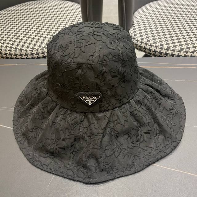 Prada Prada sun hat women's sun protection sun visor fisherman hat Korean versio