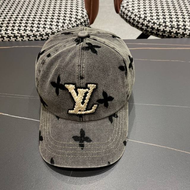 Louivuittonlv counter new Louis Vuitton home denim baseball cap, unisex sun hat,