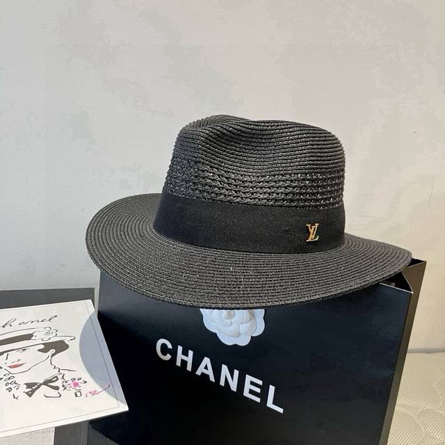 Lv Louis Vuitton new straw hat, Taiwan PP straw hat, high-end custom made. Head