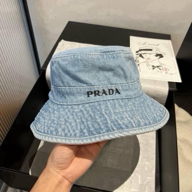 Prada's new sunshade bucket hat, anti-UV cloth hat, foldable head circumference