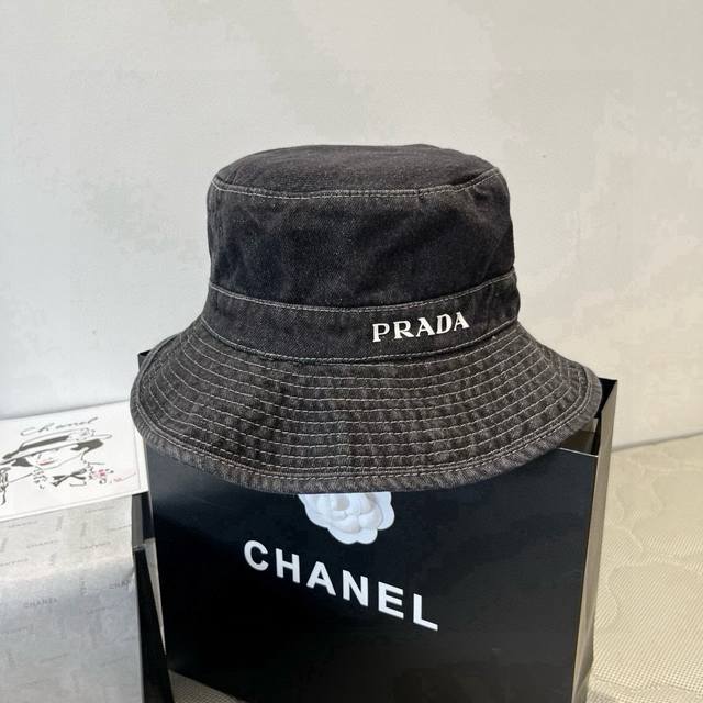 Prada's new sunshade bucket hat, anti-UV cloth hat, foldable head circumference