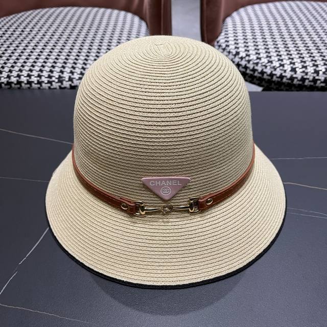 Chanel Japanese sun hat small brim sun visor fisherman hat straw hat women's bu
