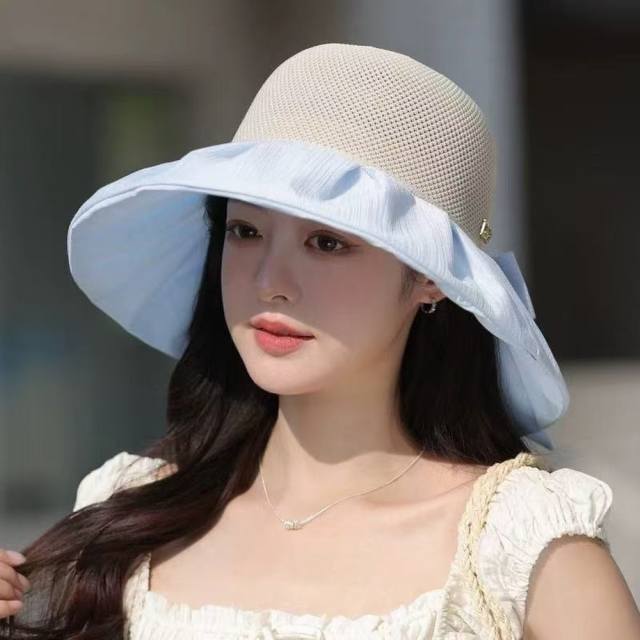 Fendi Fendi hat women's summer face-covering black pepper sunscreen large brim